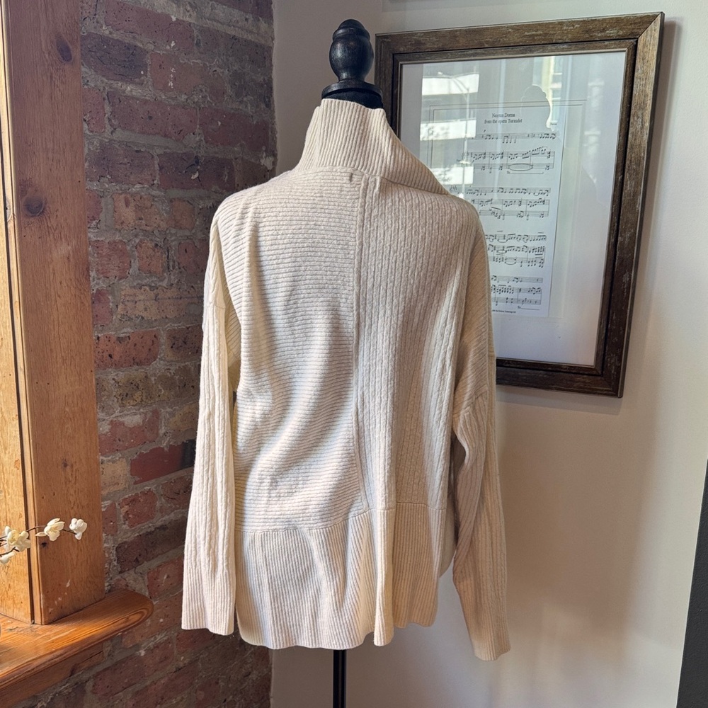 Summersalt The Luxe Cream Cowl Neck Wool & Cashmere Blend Sweater - Picture 6 of 6
